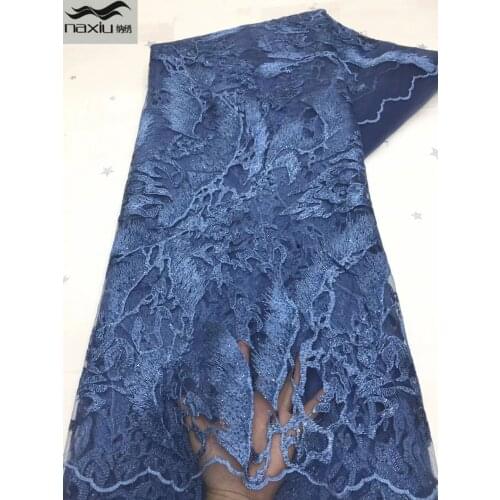 Madison African Sequins Lace Fabric 2021 High Quality Lace Embroidery French Nigerian Lace Fabrics For Wedding Dress Sewing