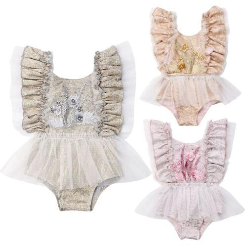 Lace Newborn Baby Girls Tutu Bodysuit Skirt 2019 New Kids Jumpsuit Body suit Clothes Outfits