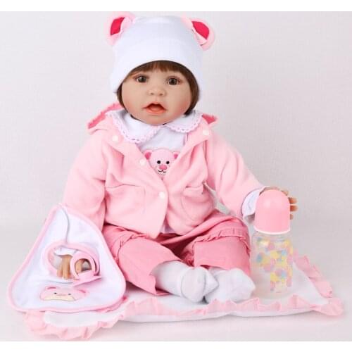 55cm Reborn Baby lol dolls Silicone vinyl Lifelike lol Baby 22 inch girl reborn menina de silicone Cloth body new KAYDORA