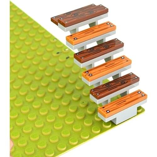 City Floor Small Particle Building Block Accessories 1x4 Smooth Wood Board Flat Bricks House DIY Compatible Toys for Children