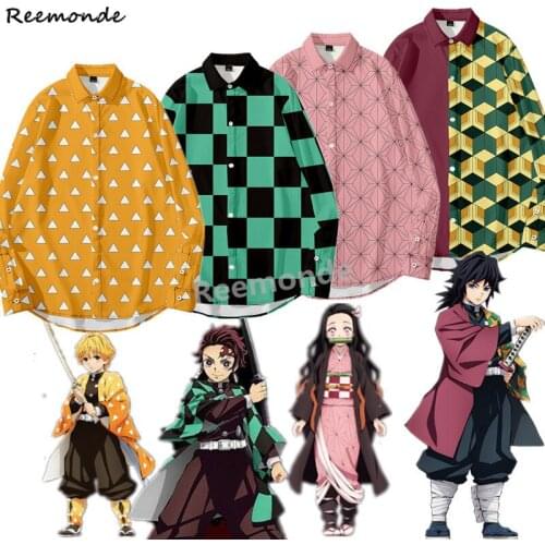 Demon Slayer Shirt Kimetsu no Yaiba Coat Jacket Shirt Men Tomioka Giyuu Shirt Girls Summer Tops Women Print Long Sleeve Clothing
