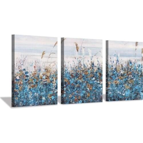 Diy Diamond Painting Kit 3 pcs Abstract blue floral wall art 5D Cross Stitch Rhinestone Embroidery Family Wall Decoration FS188