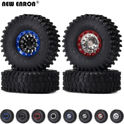 NEW ENRON 1P 1.9" Metal Wheel RIMS & 120mm Super Swamper Rocks Tyre Tires RC 1/10 1:10 Rock Crawler Axial SCX10 SCX10 II 90046