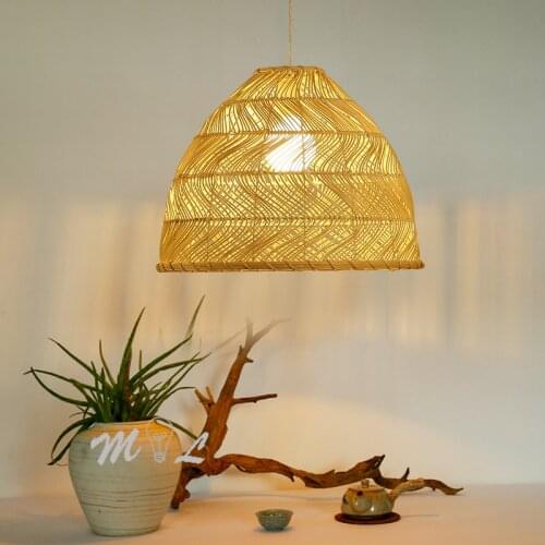 Japanese Style Pendant Light Natural Rattan Luminaire Hanging Lamps for Living Room Home Deco Suspension Indoor Lighting Loft