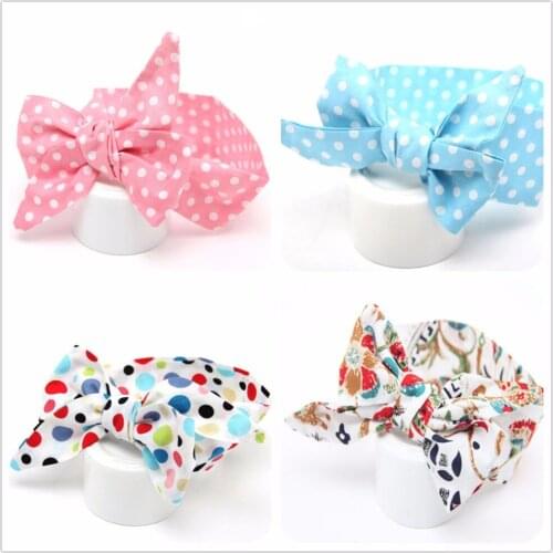 New baby girl polk dots hair head band accessory wrap for kids child turban knot headband hair ornaments bows headwear infant