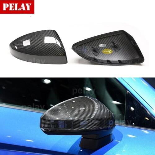 Real Carbon Fiber Rear View Mirror Cover For Audi R8 TT TTS R8 MK2 8J 2015 2016 - UP Carbon Caps Car Styling With Lane Assit