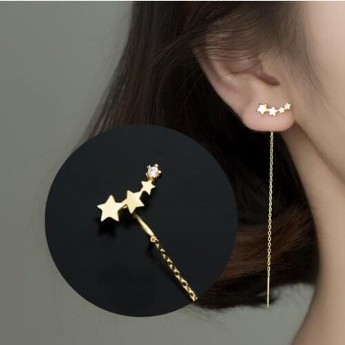 Drop Thread Earrings 100% Guaranteed Solid 925 Sterling Silver Earrings Star Style
