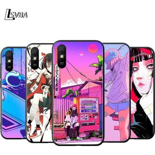 Anime vaporwave aesthetic Silicone Cover For Xiaomi Redmi K40 K30i K30T K30S K30 K20 10X Ultra Pro Black Soft Phone Case Shell