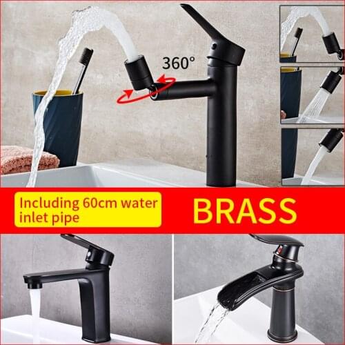 Basin Faucet Black Brass Toilet Single Handle Cold and Hot Water Taps Bathroom Sink Mixer sanitary ware faucets