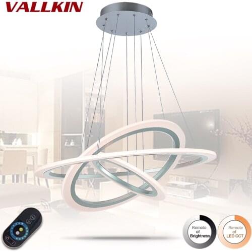LED Pendant Light 3 circle Acrylic Pendant Lamp Ceiling Lamps Fixtures with Remote Control Dimmable for Indoor Home Lighting