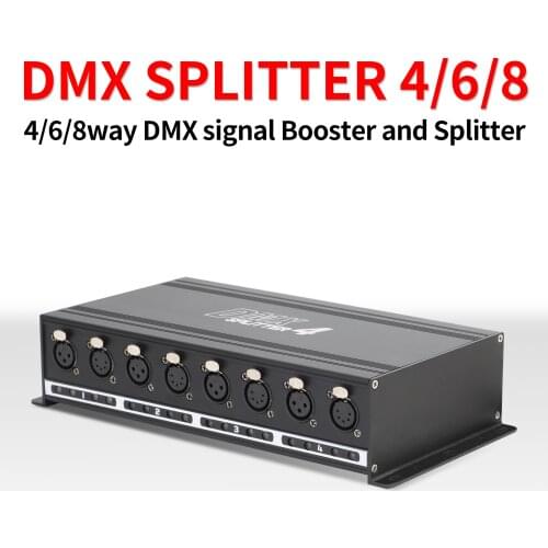 4/6/8way DMX Signal Booster and Splitter Good Quality DMX 512 Distributor Controller For Dj Light Show Club Bars Concert Party