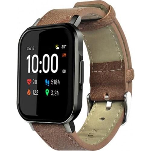 Vintage Soft Faux Leather Bracelet Strap Watch Wristband for Xiaomi Haylou LS02 Wearable Devices Smart Accessories