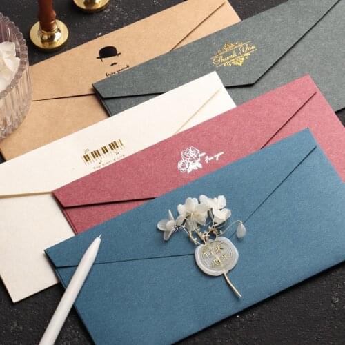 Wax Stamp Envelope Bronzing Envelope Letter Paper Set Business Invitation Letter Retro Wedding Greeting Card Exquisite Letterhea