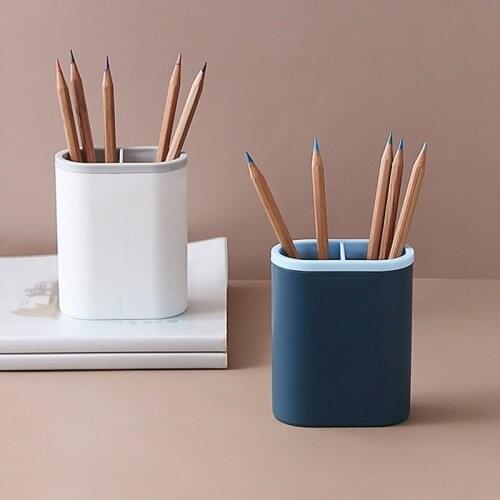 Contrast Color Pen Holder Desktop Storage Box Desk Office Organizer Accessories Stationery Set Gifts for Students