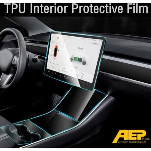 AEP Central Control Navigation Protection TPU Car Interior Protective Film Transparent Sticker for Tesla Model 3 MODEL S X