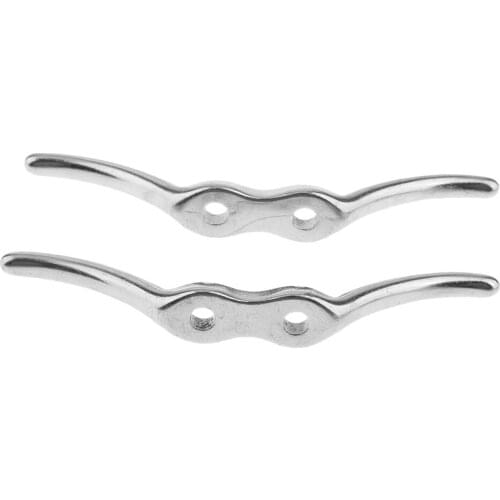 2 Pieces 112mm Stainless Steel Rope Cleat - for Flags, Boats, Docks, Tarps and Awnings