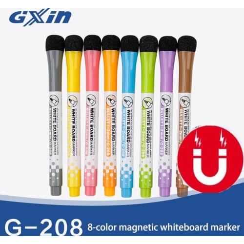 1 Set School Classroom Supplies Magnetic Erasable Whiteboard Pens Markers Dry Eraser Pages Childrens Drawing Pen Board Markers