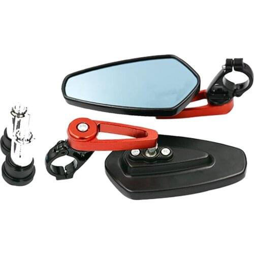 1 Pair Motorcycle Handle Bar End CNC Aluminum Motorcycle Wing Rearview Mirrors