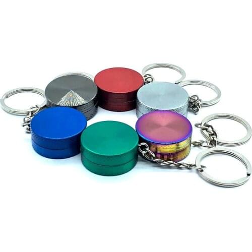 10PCS 30mm 2-layer mini cigarette grinder with pendant portable zinc alloy grinder smoking accessories