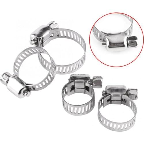 10 pcs/bag Stainless Steel Adjustable Drive Hose Clamp Fuel Line Worm Size Clip Hoop Hose Clamp Hot Sale