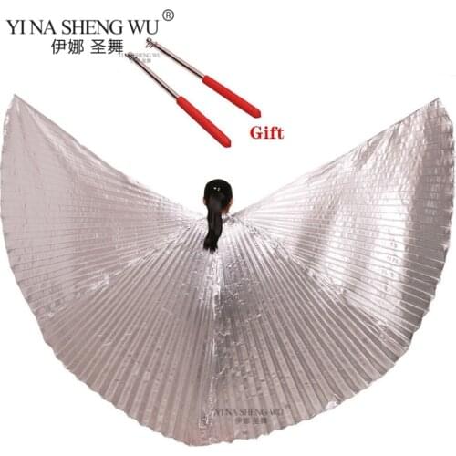 11 Colors Belly Dance Wings With Sticks Belly Dance Isis Wings Set Bellydance Egypt Isis Wings Children Adults Dance Accessories