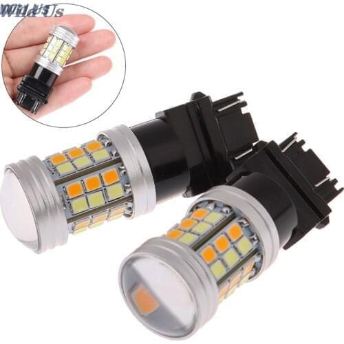 2/1pcs 12V DC 5W Led Bulb DRL 3157-2835-45SMD Led Auto Lamp Dual Color T25 3157 LED Turn Signal Light