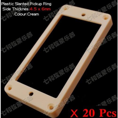 20 Pcs Cream Plastic Slanted Double Coil Pickup Ring for Electric Guitar, (4.5mmx6mm) (SL-CR-4.5*6mm-20)