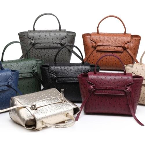 2021Ostrich Pattern Elegant Leather Handbags Female Party Clutch Bag Trendy Bag Luxury Brand Design Tote Bag