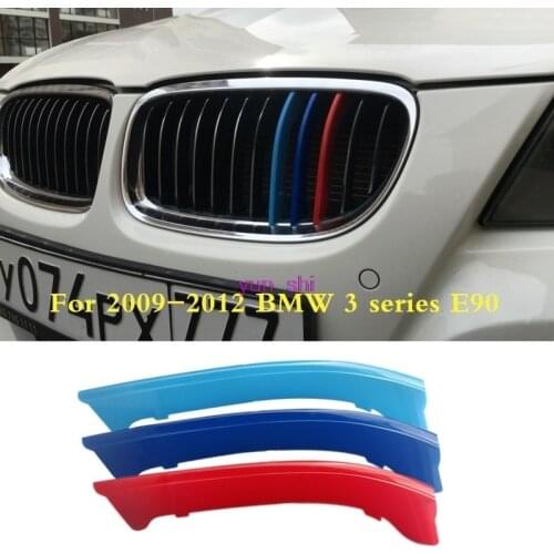 3D Colors For 2003-2012 BMW 3 Series E90 Car Front Grille Trim Strips Cover Motorsport Stickers Car-styling 316i 318 320 325 et