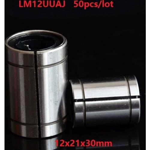 50pcs/lot LM12AJ LM12UUAJ 12mm adjustable AJ type linear ball motion bearing bush bushing CNC 12x21x30 mm