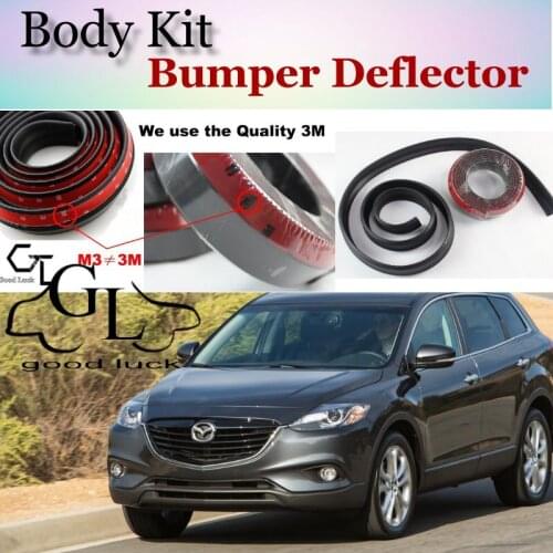 For Mazda CX-9 CX 9 CX9 Bumper Lip / Front Spoiler Deflector Scratch Proof Adhesive / Body Kit / Strip Skirt