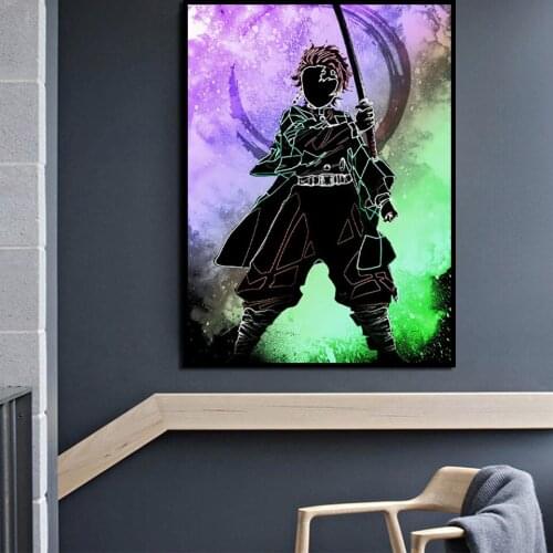 Canvas HD Prints Japanese Anime Painting Demon Killer Kimetsu No Yaiba Poster Mural Home Decor Modular Picture Living Room