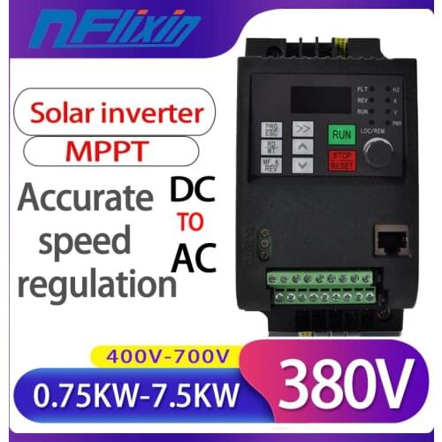 Solar water pump inverter DC to AC 0.75kw/1.5kw/2.2kw 220V Output Variable frequency speed controller for water pumpSolar water