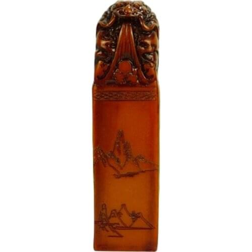 Chinese Shoushan stone carving decoration of the old Statue of print seal