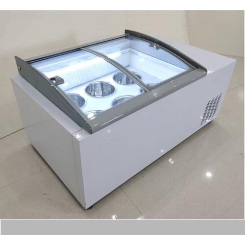 Commercial Refrigerated Ice Cream Display Cabinet 6 Barrel Hard Ice Cream Freezers