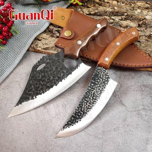 Forged Boning Knife Serbian Chef Knife Stainless Steel Kitchen Knife Butcher Fish Knife Meat Cleaver Outdoor Hunting Knife Cut