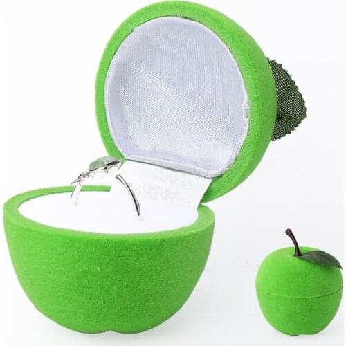 Creative Green Apple Rings Jewelry Packaging Gift Box For Women Earrings Necklace Jewellery Holder Display 21 Styles Available