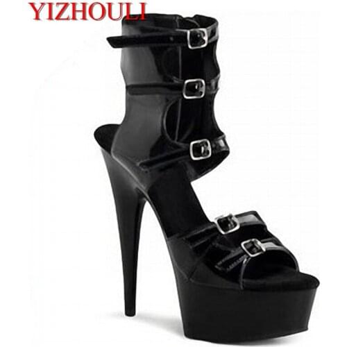 15cm hot cool new Roman hollow out fashionable avant-courier performance boots was brilliant shoes sexy high heels