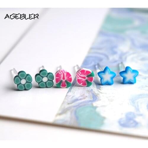 Trendy New Design Womens Fashion Earrings for Girls Cute Small Blue Star Stud Earring Brincos DIY Kawaii Kids Gift P29