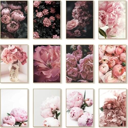 Full Square Round Drill Diamond Painting Pink Peony Flowers Diamond Embroidery Cross Stitch Kits Diamond Mosaic Home Decor