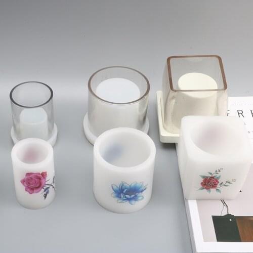 New DIY cylindrical hollow handmade candle mold square candle moulds diy candle molds for bedroom decoration lz26