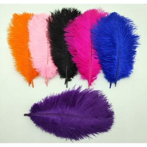 Wholesale 500pcs 20-25CM Big Pole ostrich feathers Natural Dyed Carnival decor feathers for crafts wedding decorations plume