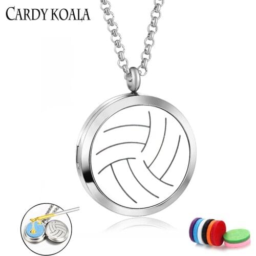 Titanium steel simple large balloon-shaped hollow pattern aromatherapy essential oil diffusion perfume pendant necklace free del