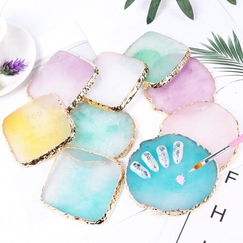 Practice Display Nail Palette Board Natural Resin Varnish Color Showing Shelf Manicure Tool Gel Polish Nail Art Pallet