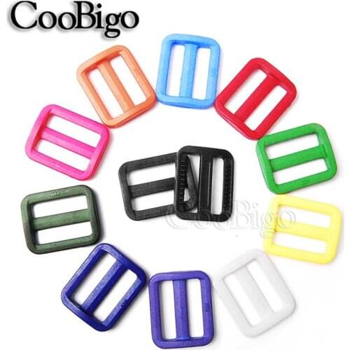10pcs Color 1"(25mm) Plastic Tri-Glides Slider Adjustable Buckle for Outdoor Backpack Webbing Moll Tactical Bag Part Accessories