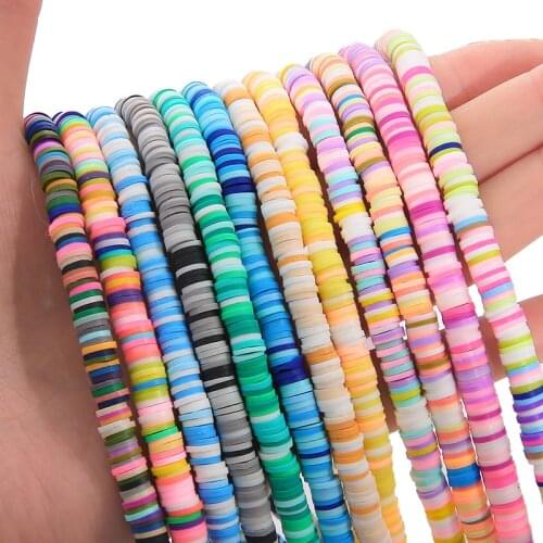 6mm 350Pcs Handmade Flat Round Polymer Clay Beads Chip Disk Loose Spacer Beads For DIY Jewelry Making Bracelet Mixed Color