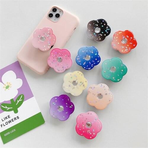 Flower Socket For Phones Holder Stand Kawaii For iPhone Xiaomi Folding Support Telephone Mobilephones Finger Ring Grip Tok