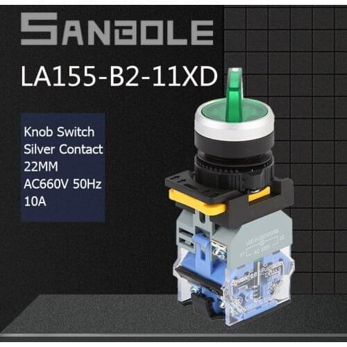 Rotary Switch With Lamp Light Press LA38 Latching 2/3 Position Lock Electrical Power Selector Switches Silver Contact