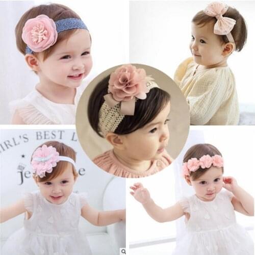 2020 Baby headband Korean Newborn Flowers Bandana Headbands Girls Hair Accessories DIY Jewelry Children Photographed Photos