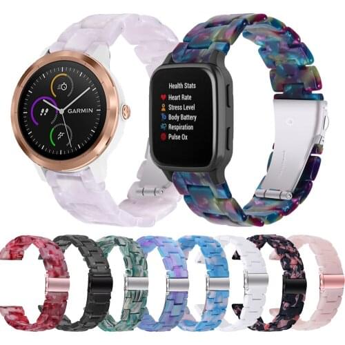 20mm Resin Band For Garmin Forerunner 645 245 S40 HR 3 3t Soft Strap Bracelet For Garmin Venu SQ/Move 3/Luxe Smart Accessories